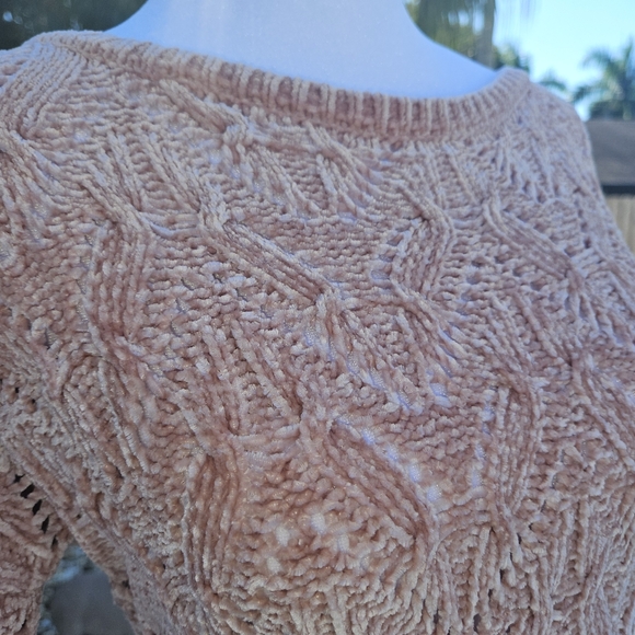 NEW Mohito Pink Sweater Size XS Cable Knit Cozy Fall Winter Feminine Casual - Picture 2 of 10